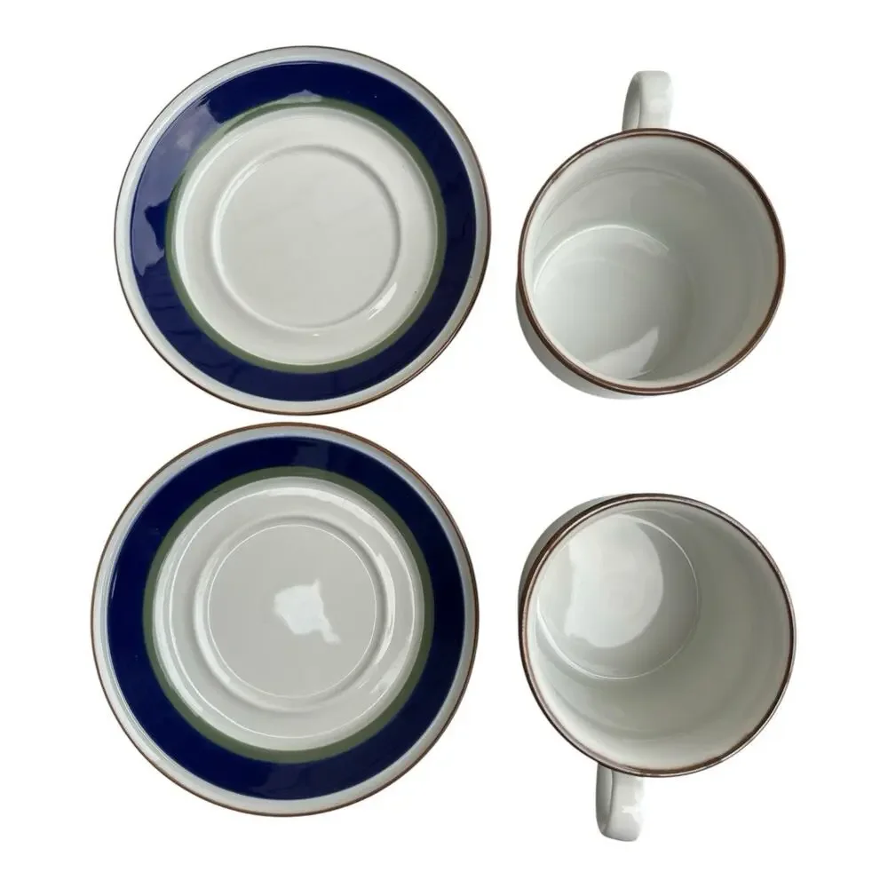 Porsgrund Norway Saga Hand Painted Coffee Cup & Saucer Mint‎ Condition Lot Of 2